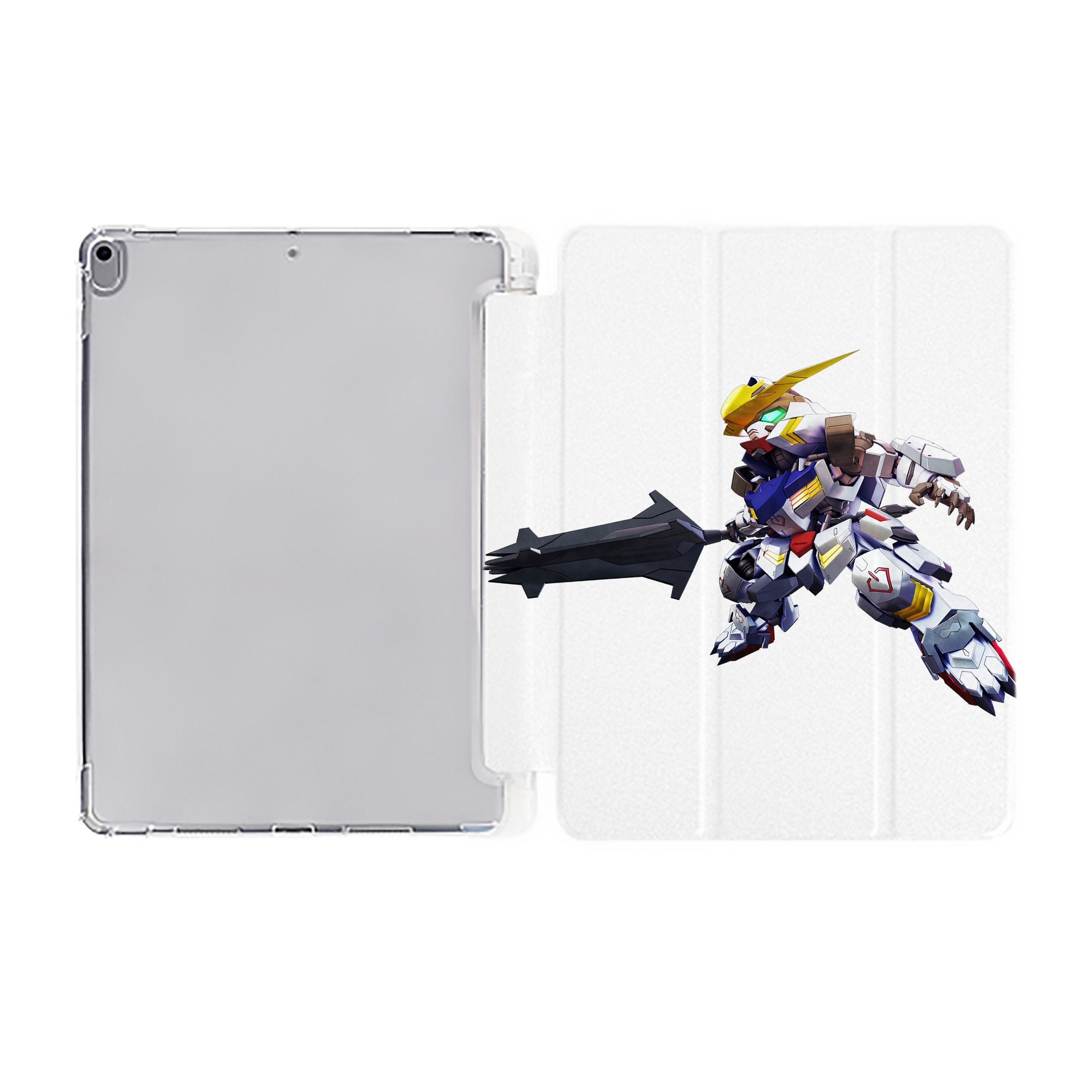 （画像用） 機動戦士ガンダム Mobile Suit Gundam IPad ケース ペン収納付き 三つ折りスタンド PUレザー×シリコン 対応機種9.5/10.5/10.9インチ